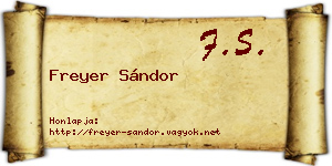Freyer Sándor névjegykártya