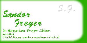 sandor freyer business card