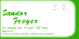 sandor freyer business card